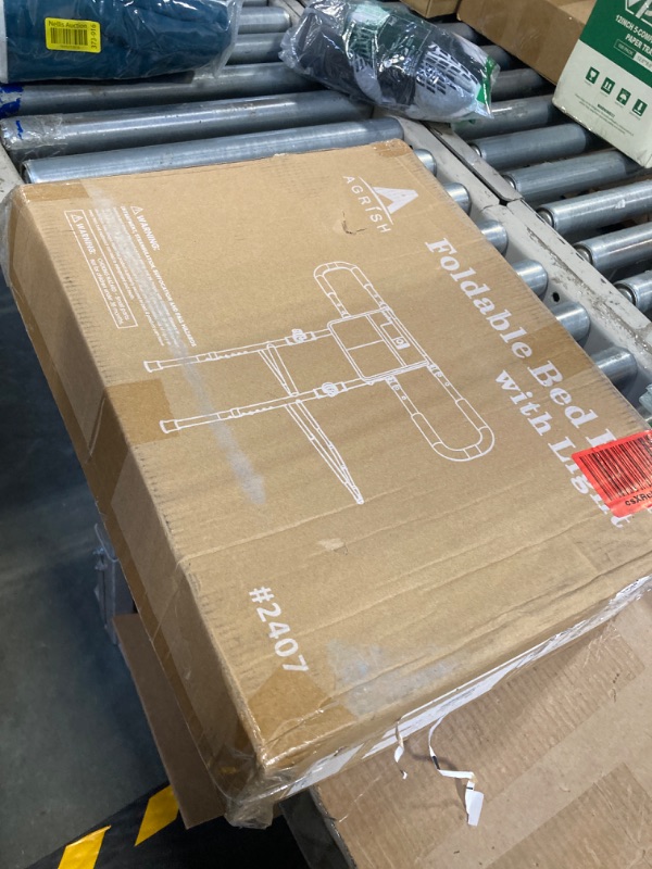 Photo 1 of Agrish Foldable Bed Rails for Elderly Adults Safety - with Motion Light, Adjustable Bed Rails with Support Legs for Seniors, Surgery Patients & Handicap Foldable Bed Rails, Fit Any Bed