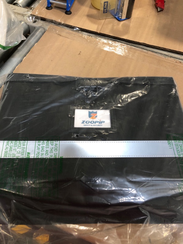 Photo 1 of ZOOPIP Fireproof File Box with Lock, 5200°F Document Box Storage Organizer, Suitable for Hanging File Folders in Letter Size, Collapsible Box, Reflective Strip for Fast Find (16.6*12.6*10.2, Black)