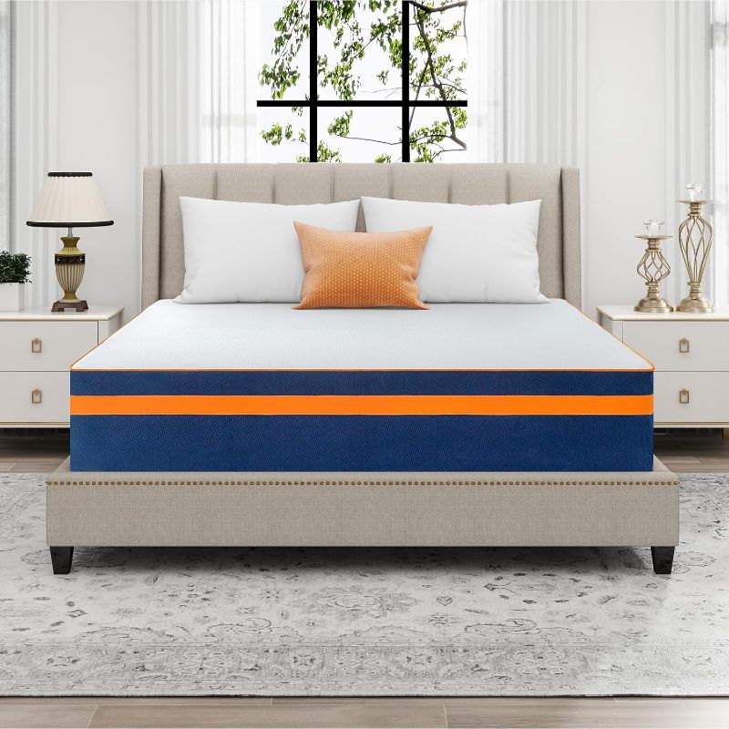 Photo 1 of 10 Inch Full Size Memory Foam Mattress for Cool Sleep, Medium Firm