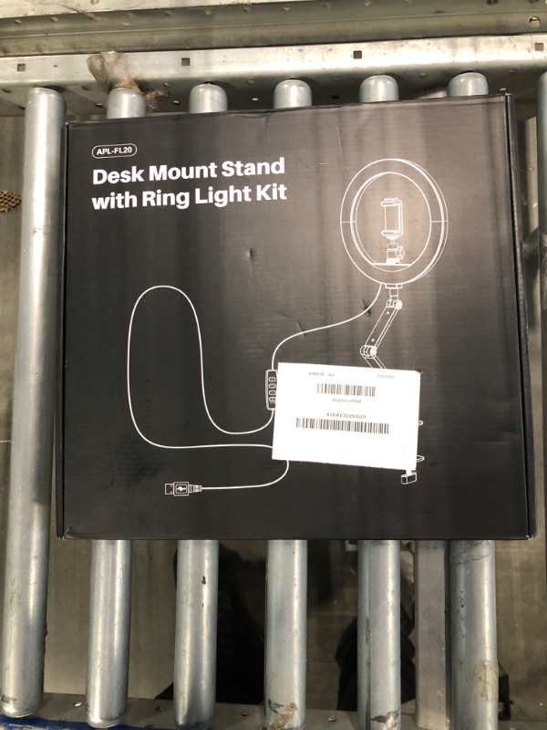 Photo 2 of 10" Ring Light with Stand and Phone Holder, APEXEL USB Ring Light for Desk with Remote Control, Overhead Camera Mount with Adjustable Arm and C-Clamp for Photography/Makeup/Live Stream Video/YouTube