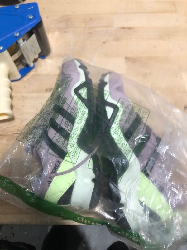 Photo 2 of adidas Women's AX2S Hiking Sneaker, Preloved Fig/Black/Green Spark, 5