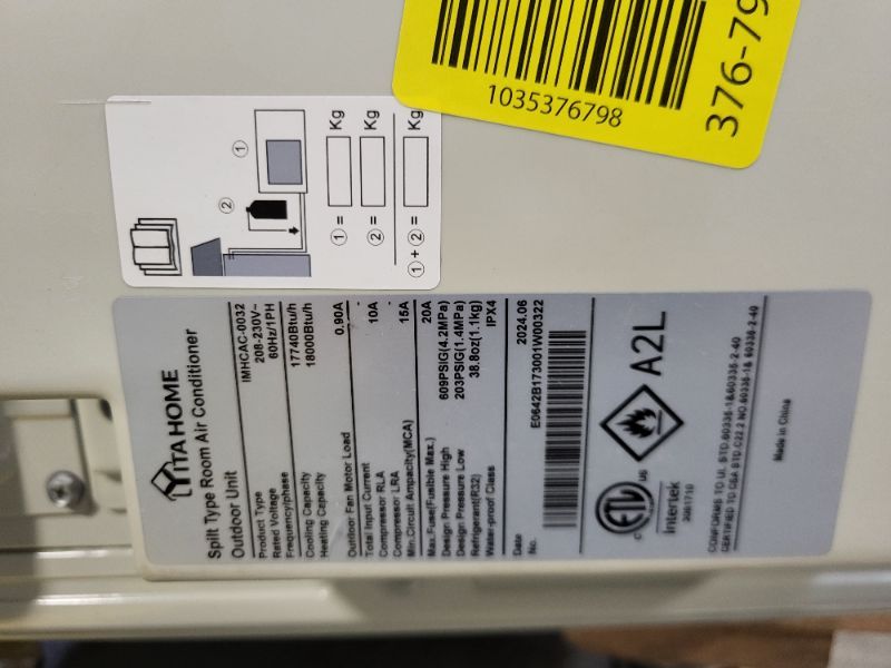 Photo 5 of ***PARTIAL SET - MISSING PARTS***
YITAHOME 22 SEER2 18K BTU 2 Zone Mini Split AC/Heating System, 9000 9000 BTU Dual Zone Mini Split Air Conditioner, Wifi Enabled 208-230V Ductless AC Cool Up to 800 Sq. Ft, Compatible with Alexa