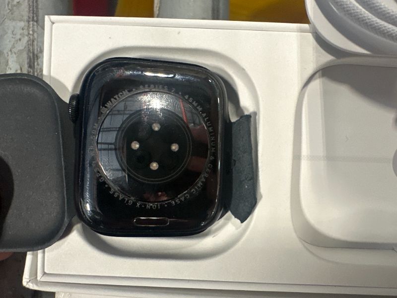 Photo 1 of Apple Watch Series 7 [GPS 45 mm case] Smartwatch with Black Aluminum Case with Ink Sport Loop