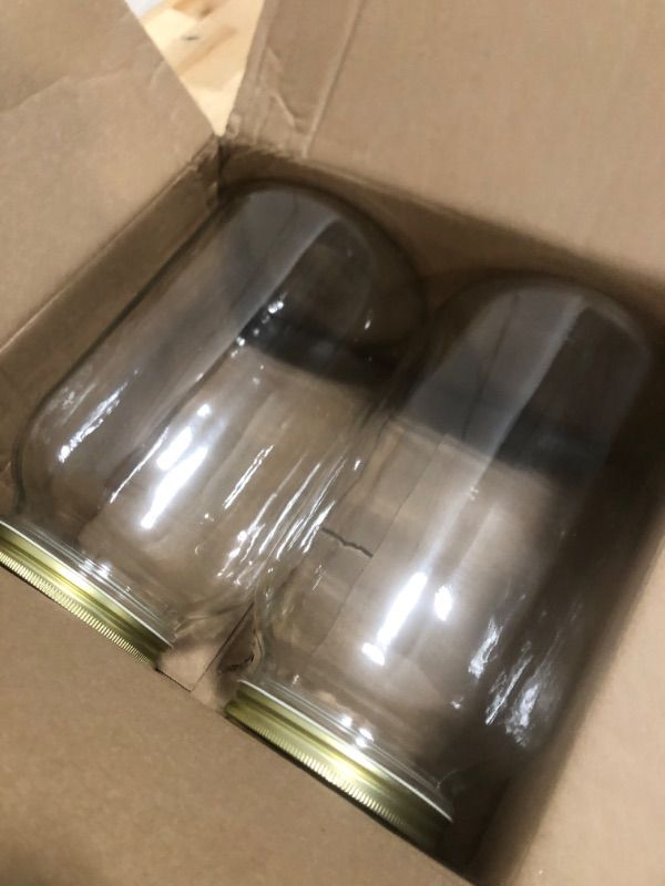 Photo 1 of 2 Pack - 1 Gallon Glass Mason Jar Wide Mouth with Airtight Metal Lid - Safe for Fermenting Kombucha Kefir - Pickling, Storing and Canning- BPA-Free Dishwasher Safe- Made in USA By Kitchentoolz