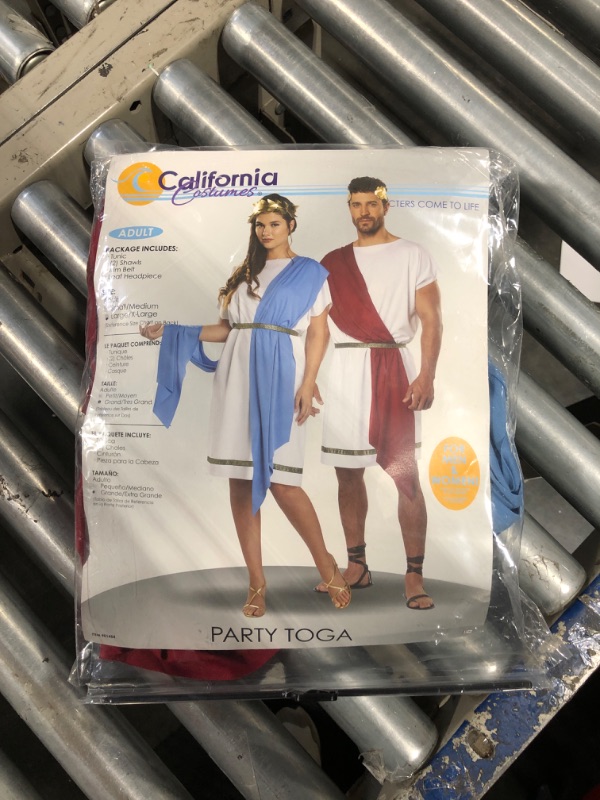 Photo 1 of California Costumes Adult Party Toga Costume Large/X-Large Multi