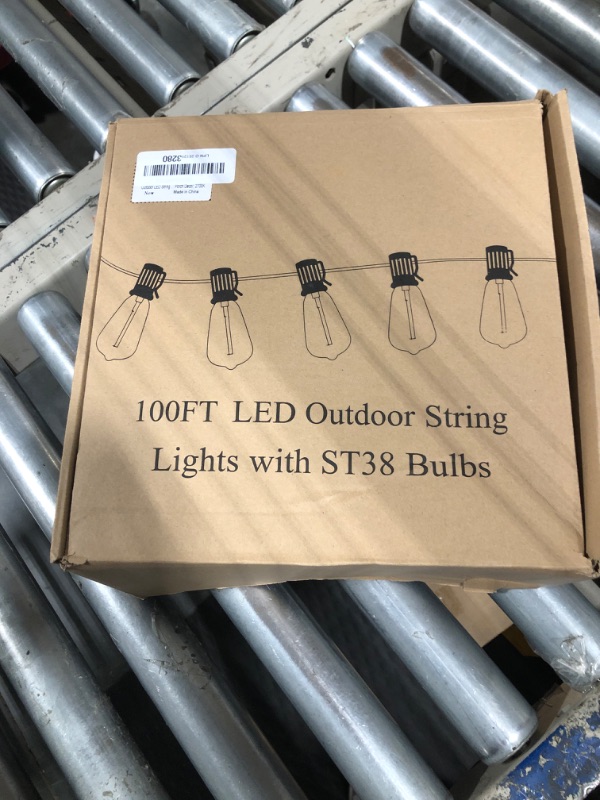 Photo 2 of Brightever LED Outdoor String Lights 100FT Patio Lights with 52 Shatterproof ST38 Vintage Edison Bulbs