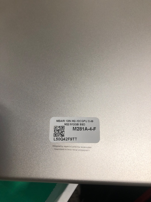 Photo 4 of ****Does not turn on****Apple 2022 MacBook Air M2 Chip (13-inch, 8GB RAM, 512GB SSD Storage) (QWERTY English) Starlight (Renewed Premium)