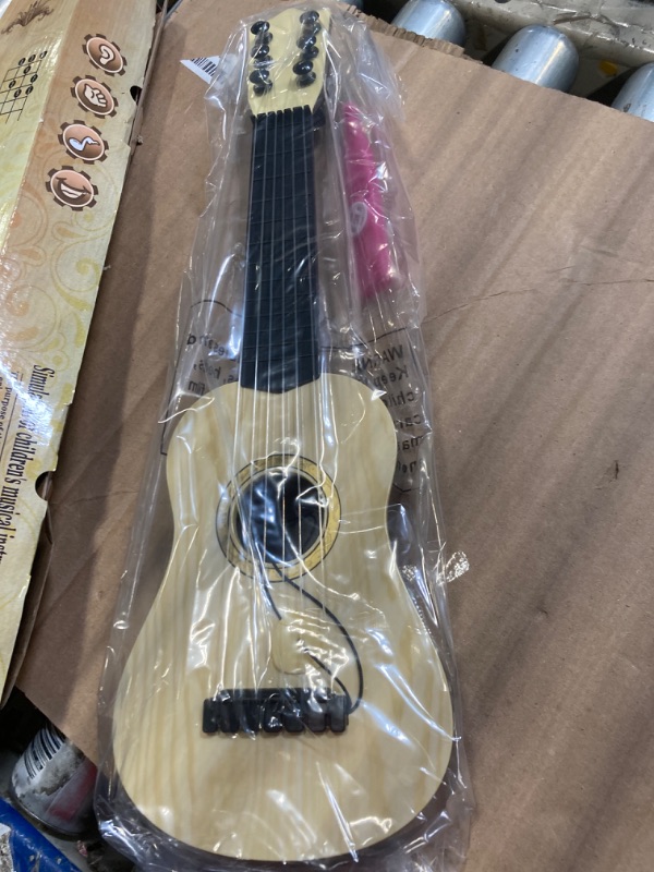 Photo 3 of ***DAMAGE BOX*** Kids Toy Guitar 6 String,17 inch Guitar Baby Kids Cute Guitar Rhyme Developmental Musical Instrument Educational Toy for Toddlers