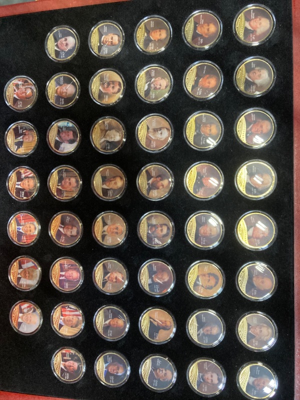 Photo 3 of All 46 US President Commemorative 46-Coin Full Set Colorized Gold Plated Coin with Box,A Great Gift for Coin Collecting Starter Holders,Husband, Father, Friends,Fans,Father's Day