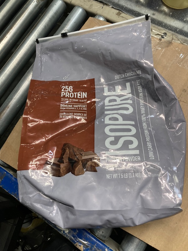 Photo 3 of ***DAMAGE ON THE PACKAGE*** Isopure Protein Powder, Low Carb Whey Isolate, Gluten Free, Lactose Free, 25g Protein, Keto Friendly, Dutch Chocolate, 103 Servings, 7.5 Pound (Packaging May Vary)
