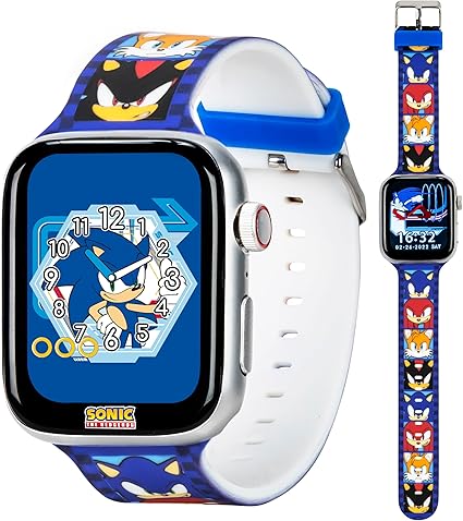 Photo 1 of Accutime Sonic The Hedgehog Bluetooth Smart Watch for Kids - Remote Camera Control, Games, Pedometer, Alarm - Featuring Sonic, Tails, Knuckles