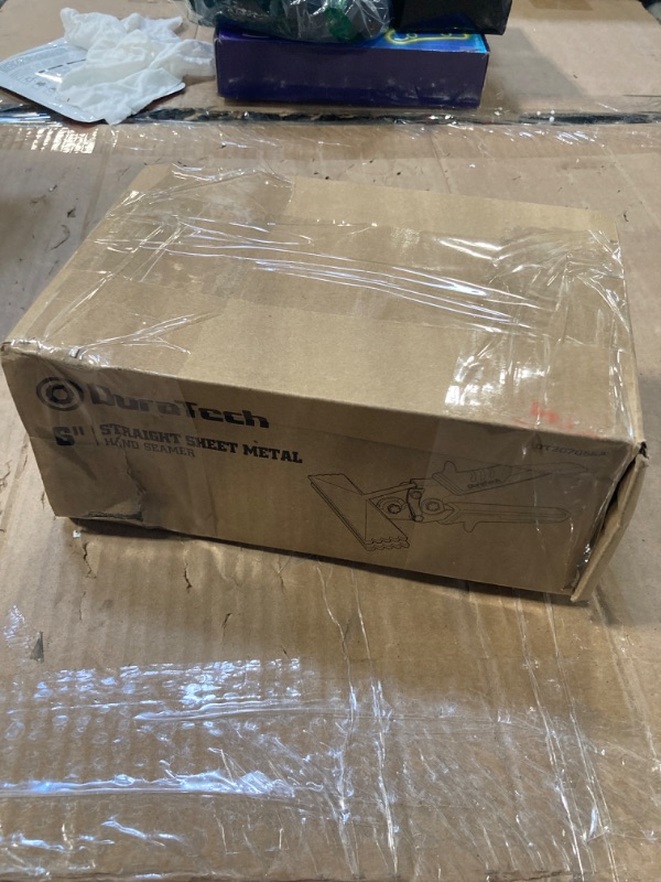 Photo 1 of DURATECH 6 Inch Sheet Metal Bender, Hand Seamers Sheet Metal Tools with Ergonomic TPR Handle, Straight Jaw Metal Bending Pliers for Bending, Seaming and Flattening Metal