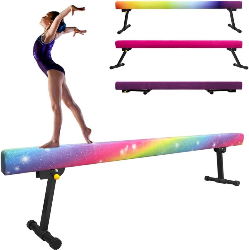 Photo 1 of 6ft/8ft Gymnastics Balance Beam, High and Low Floor Beam Gymnastics Equipment for Kids/Adults,Gymnastics Beam for Training,Physical Therapy and Professional Home Training with Legs