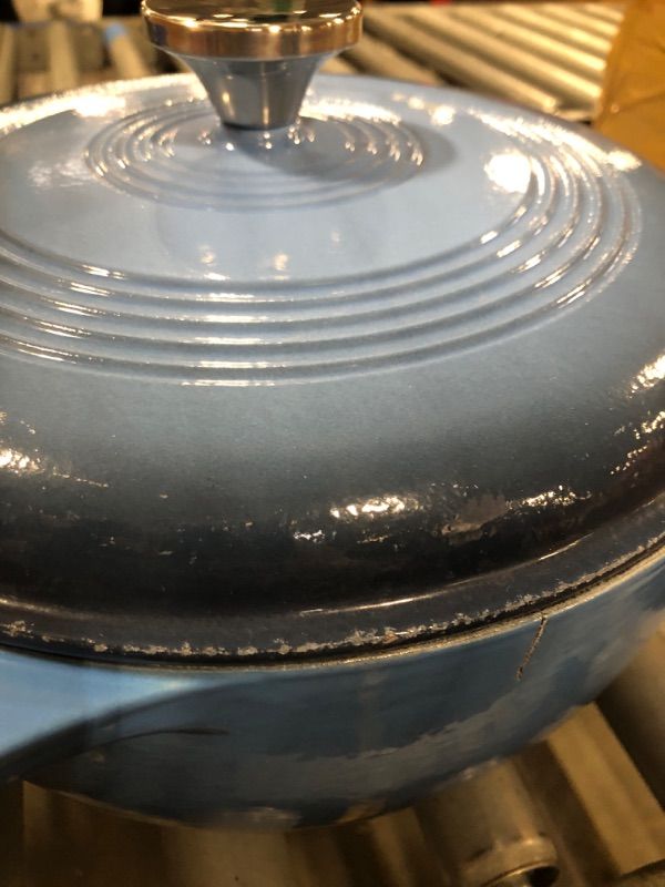 Photo 2 of ****Minor  scratch***

6 Quart Dutch Oven Enameled Cast Iron with Lid - Big Dual Handles - Oven Safe up to 500°F - Classic Round Pot for Versatile Cooking Blue