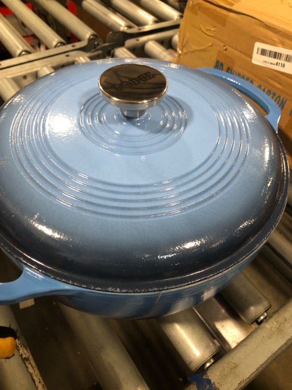 Photo 3 of ****Minor  scratch***

6 Quart Dutch Oven Enameled Cast Iron with Lid - Big Dual Handles - Oven Safe up to 500°F - Classic Round Pot for Versatile Cooking Blue