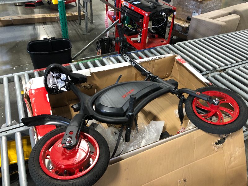 Photo 1 of ***no power charging adapter, no air in the tire, unable test item*** Jetson Bolt Folding Electric Ride-On Bike, Easy-Folding, Built-in Carrying Handle, Twist Throttle, Up to 15.5 MPH, Ages 13+
