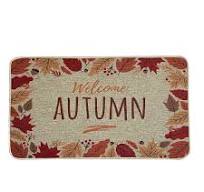 Photo 1 of AMORVITA Autumn Leaves Door Mat Indoor Entrance Welcome Outdoor Doormats Entry Area Rug - Non-Slip Rubber Mat Low Profile Dirt Trapper Fall 17x30 inch