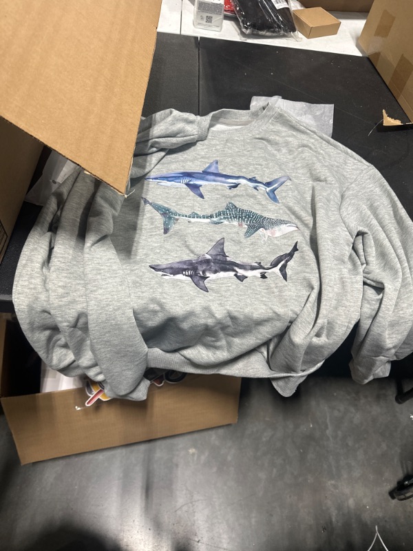 Photo 1 of ***ONE ONLY*** grey sweater with shark design unknown size 