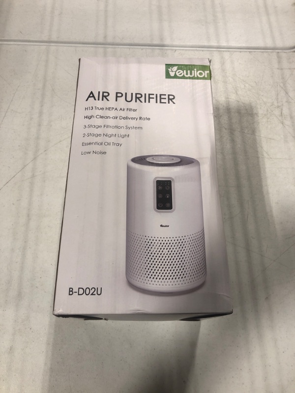 Photo 2 of ***CORD IS MISSING*** ***MISSING PARTS*** Air Purifiers for Home Large Room up to 1076ft², VEWIOR H13 True HEPA Air Purifier for Bedroom with night light, Fragrance Sponge, Sleep Mode, Timer, Lock, Air Cleaner for Wildfire Smoke Odor Dander