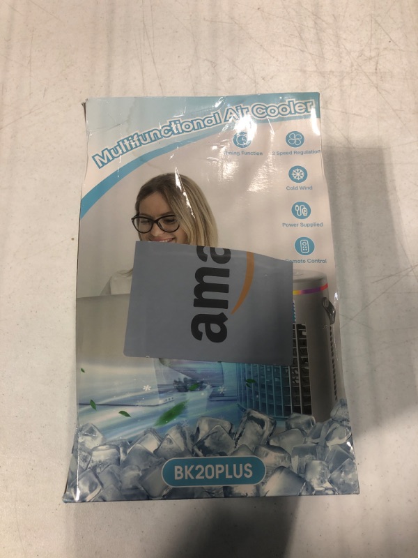 Photo 2 of ***NEEDS CLEANING*** ***REMOTE NOT INCLUDED*** Vosaf Portable Air Conditioners Fan, 3 Speeds Evaporative Mini Air Conditioner with 7 Colors Light,1400ml Personal Air Conditioner, Portable AC Air Cooler with Humidifier for Room Bedroom Office Desk