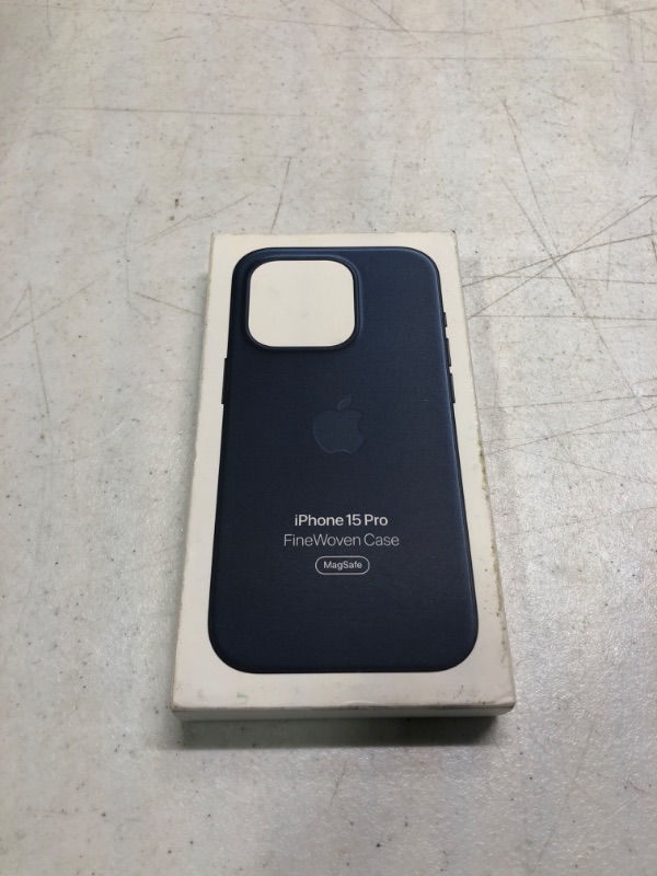 Photo 1 of ***HEAVILY USED*** Apple iPhone 15 Pro FineWoven Case with MagSafe - Pacific Blue