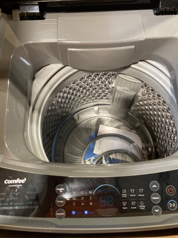 Photo 3 of ****USED****COMFEE’ Washing Machine 2.4 Cu.ft LED Portable Washing Machine and Washer Lavadora Portátil Compact Laundry, 8 Models, Environmentally Friendly, Child Lock for RV, Dorm, Apartment Magnetic Gray 2.4cu.ft Gray