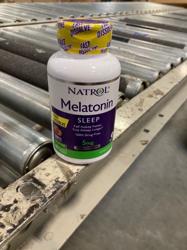 Photo 2 of Natrol Sleep Melatonin 5mg Fast Dissolve Tablets, Nighttime Sleep Aid for Adults, 150 Strawberry-Flavored Melatonin Tablets, 150 Day Supply Strawberry 150 Count (Pack of 1)