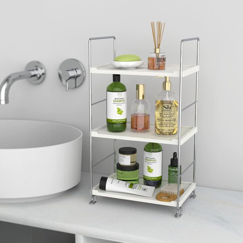 Photo 1 of ***Not Exact***
3-Tier Bathroom Organizer Countertop - Makeup Organizer Cosmetic Holder Corner Storage Shelf Kitchen Spice Rack Standing Counter Shelf for Vanity, Bathroom, Bedroom, Kitchen