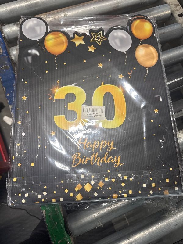 Photo 2 of 30th Birthday Large Greeting Card, Happy Birthday Giant Guest Book, Birthday Card Big Happy Birthday Card Oversize Plastic Card for Women Men Friends Cowork Family Couple Gold Theme Party