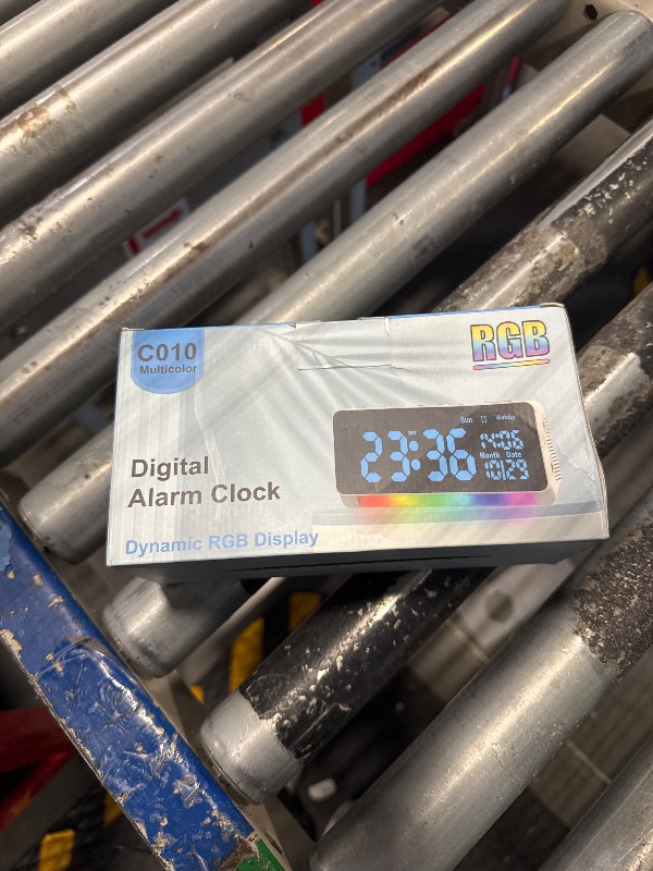 Photo 2 of 120db Super Loud Alarm Clocks for Heavy Sleepers adults , 15 Wake Up Sounds Alarm Clock for Heavy sleepers , 7 Color Night Light, Dynamic RGB Color , 0-100% Dimmer, Snooze, DST , Large LED Display