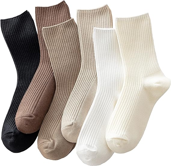 Photo 1 of ACCFOD Women's Neutral Cotton Socks Casual Athletic Aesthetic Socks for Women Granola Girls Clothing 5-9