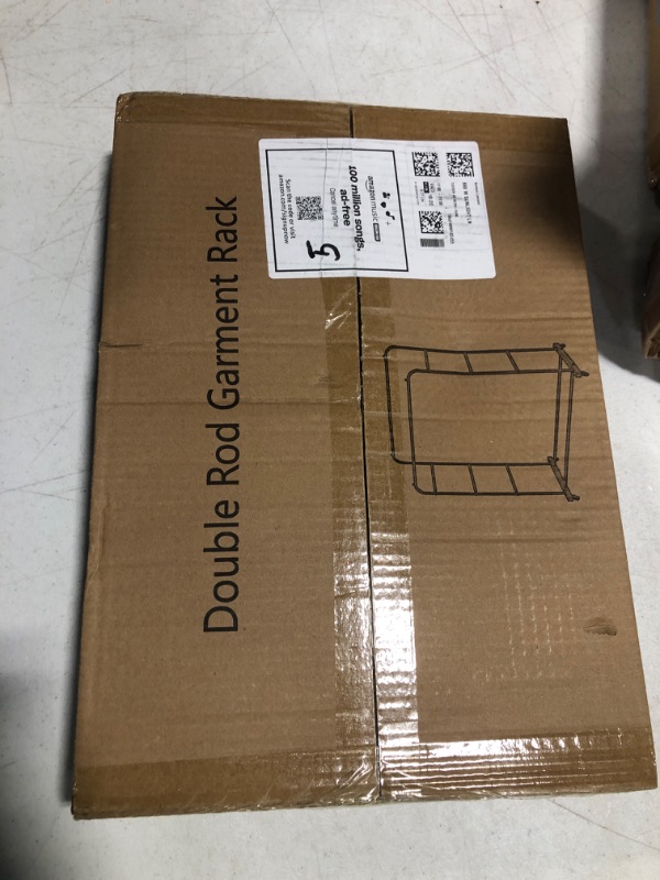 Photo 1 of Laiensia Double Rods Clothing Rack with Wheels, Garment Rack for Hanging Clothes, Multi-functional Bedroom Clothes Rack, Black