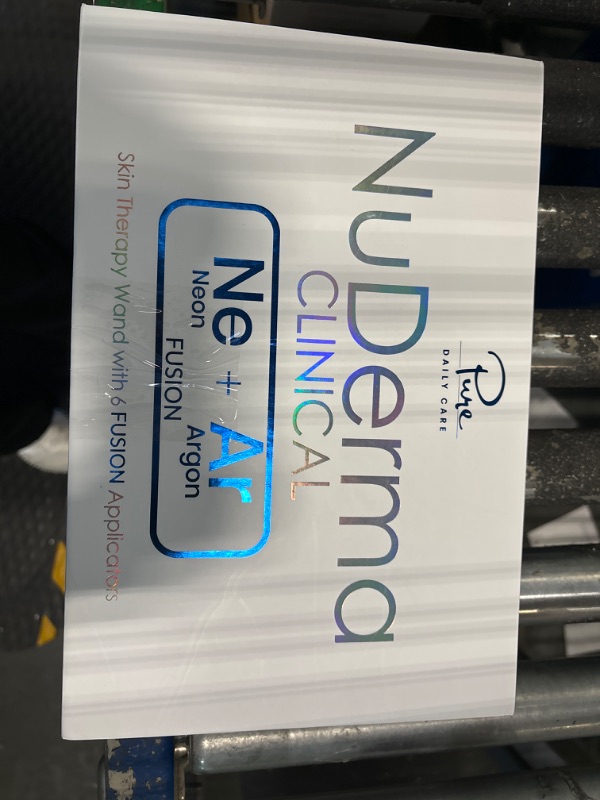 Photo 1 of NuDerma Clinical Skin Therapy Wand - Portable Handheld High Frequency Skin Therapy Machine w 6 FUSION Neon + Argon Wands - Natural Acne Treatment