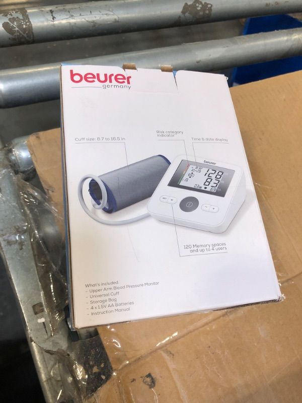 Photo 2 of Beurer BM27 Upper Arm Blood Pressure Monitor for Home Use with Automatic Adjustable Cuff, 120 Memory Sets, Irregular Heart Rate Detection, Risk Indicator, and Storage Bag