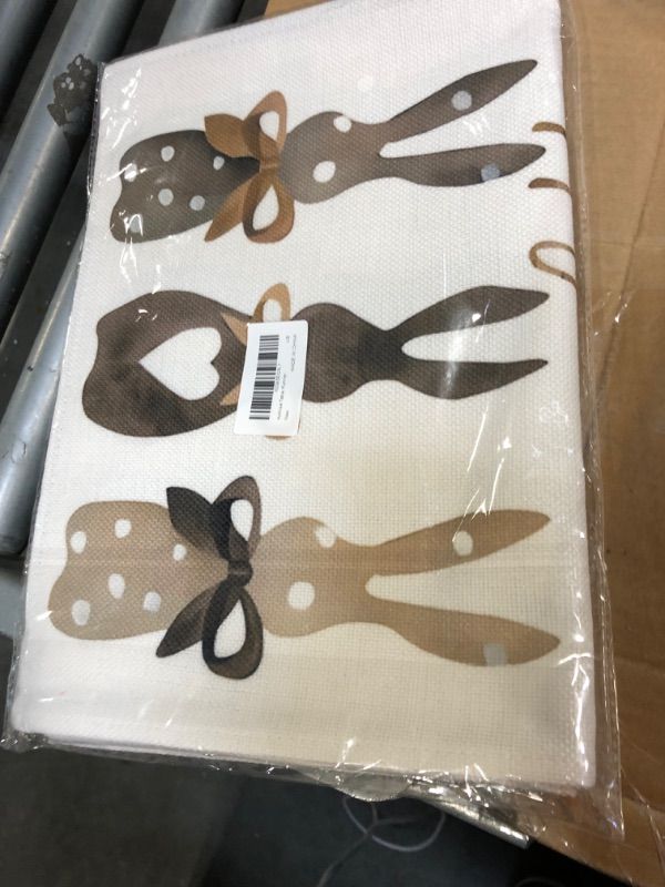 Photo 1 of Aofmee Easter Table Runner, Carrots Rabbit Bunny Happy Easter Runner for Table, Spring Summer Seasonal Farmhouse Kitchen Dining Table Decorations for Indoor Outdoor Home Party Decor, Easy to Clean