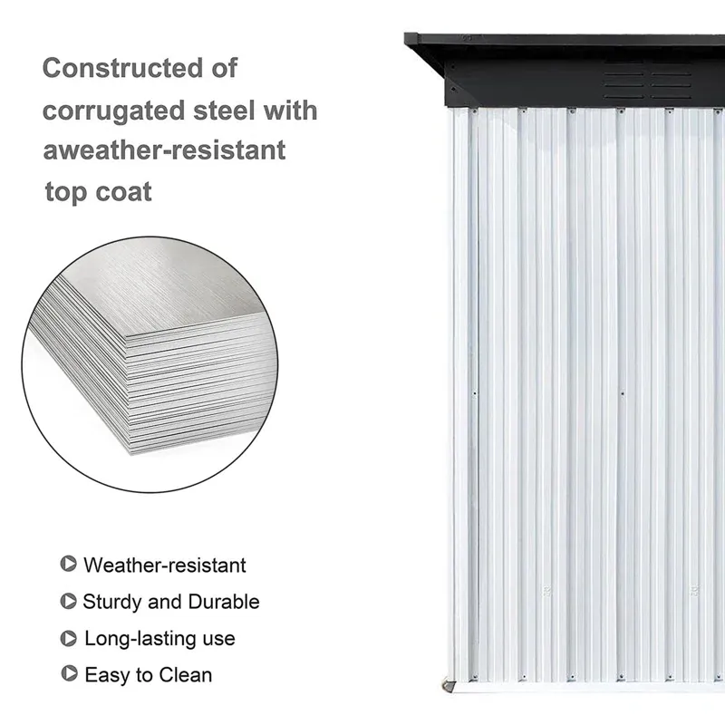 Photo 1 of 10X8 FT Outdoor Storage Shed with Window, Large Garden Shed for Lawn Mower, Garbage Can, Bike, Metal Tool Sheds for Patio, Lawn, Waterproof Storage House, Gray