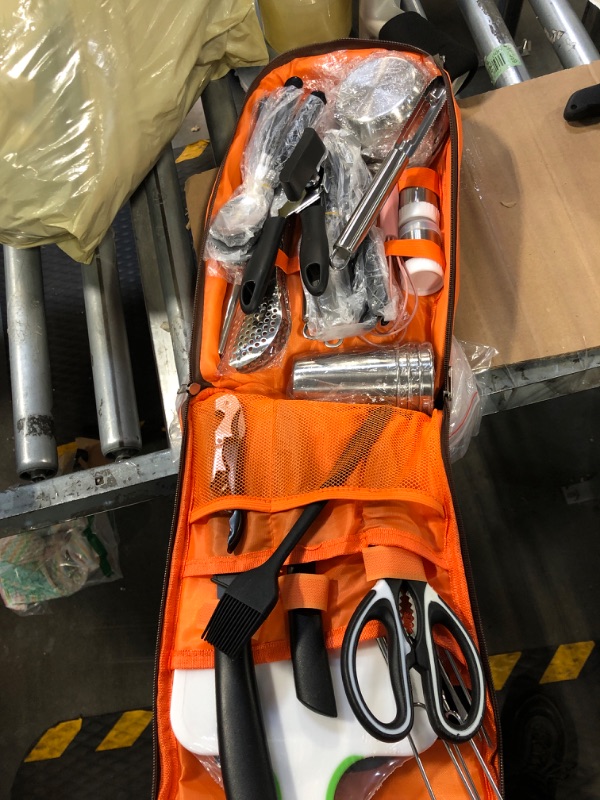 Photo 1 of Hozzen Camping Cooking Utensil Set- 45 Pcs Camping Cookware Set, Car Camping Essentials Gear for Cooking and Grilling, Portable Camp Kitchen Set, Ideal Gift for RV Tent Camper, Picnics, BBQs, Parties