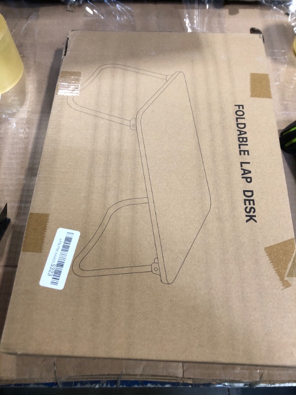 Photo 1 of Ruxury Foldable Lap Desk Laptop Stand Bed Desk Table Tray, Breakfast Serving Tray, Portable & Lightweight Mini Table, Lap Tablet Desk for Sofa Couch Floor - White