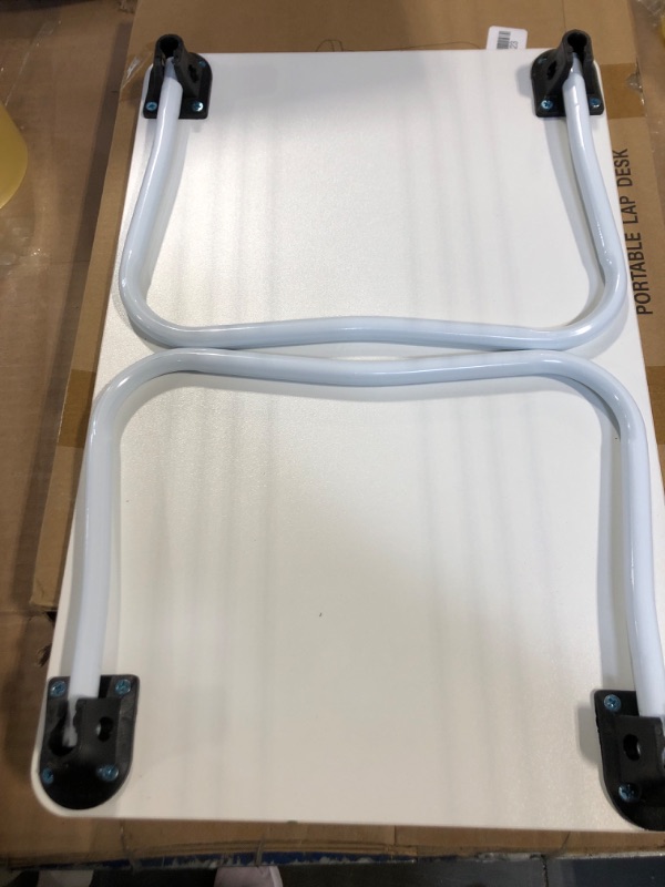 Photo 1 of Ruxury Foldable Lap Desk Laptop Stand Bed Desk Table Tray, Breakfast Serving Tray, Portable & Lightweight Mini Table, Lap Tablet Desk for Sofa Couch Floor - White