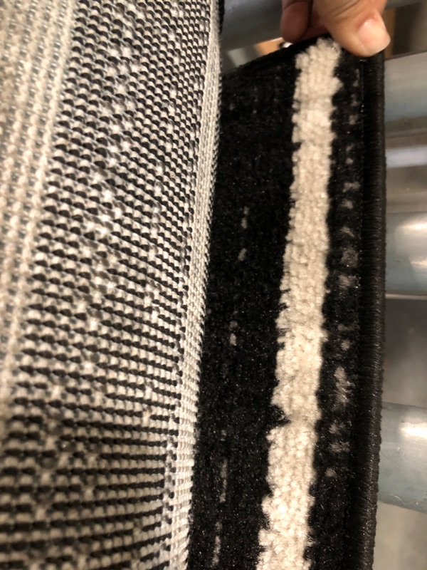 Photo 1 of Rugshop Bohemian Stripe Stain Resistant High Traffic Living Room Kitchen Bedroom Dining Home Office Area Rug 10' x 14' Black