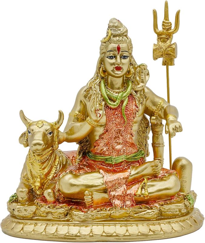 Photo 1 of ***Staff damaged*** Indian God Shiva Idol Statue - Hindu God Lord Shiva Statue Indian Home Temple Mandir Pooja Item Murti Decor Diwali Gifts Meditation Yoga Room Altar Decoration
