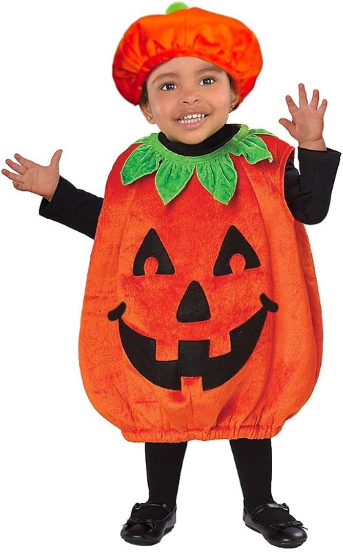 Photo 1 of ***unknown size*** BigOtters Halloween Pumpkin Costume Set, Infant Toddler Halloween Cosplay Cutie Plush Costume Party Favor with Baby Hat, Orange