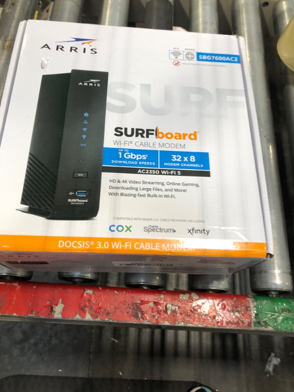 Photo 2 of ARRIS SURFboard SBG7600AC2 DOCSIS 3.0 Cable Modem & AC2350 Wi-Fi Router , Approved for Comcast Xfinity, Cox, Charter Spectrum & more , Four 1 Gbps Ports , 800 Mbps Max Internet Speeds