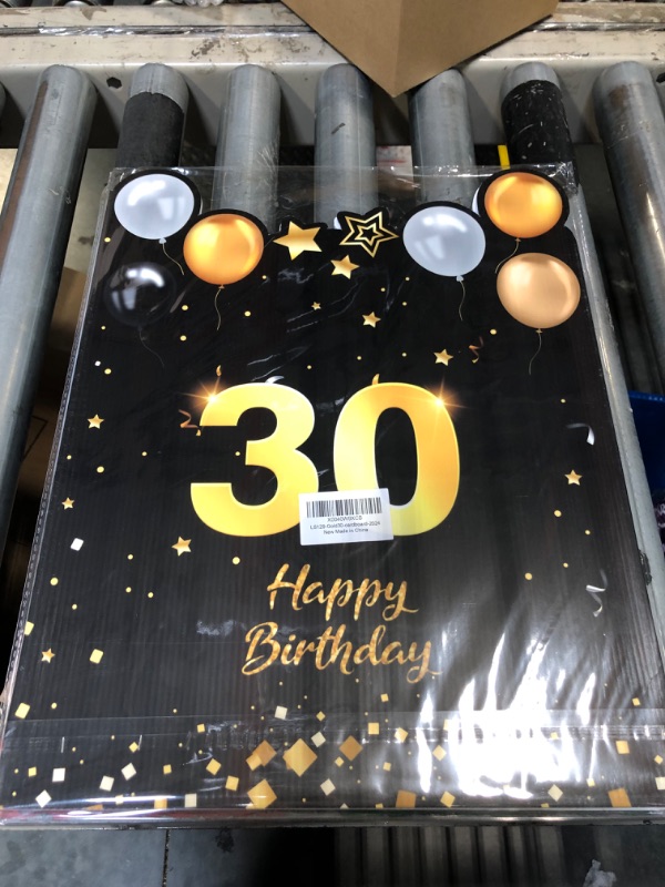 Photo 2 of 30th Birthday Large Greeting Card, Happy Birthday Giant Guest Book, Birthday Card Big Happy Birthday Card Oversize Plastic Card for Women Men Friends Cowork Family Couple Gold Theme Party