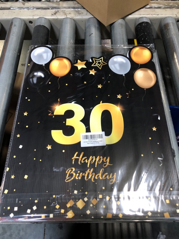 Photo 1 of 30th Birthday Large Greeting Card, Happy Birthday Giant Guest Book, Birthday Card Big Happy Birthday Card Oversize Plastic Card for Women Men Friends Cowork Family Couple Gold Theme Party