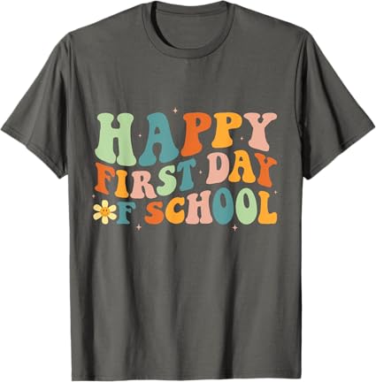 Photo 1 of 
Happy First Day of School T-Shirt Women Teacher Life Shirts Summer Happy Back to School Gifts Tee Tops