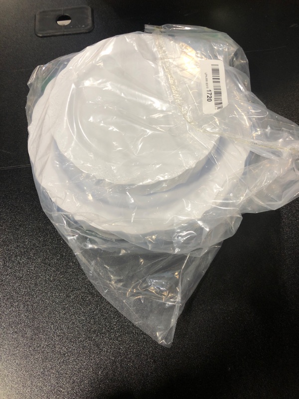 Photo 1 of " OCCASIONS " 50 Plates Pack (25 Guests)-Vintage Wedding Party Disposable Plastic Plate Set -25 x 10'' Dinner + 25 x 7.5'' Salad/Dessert plates (Verona in White)