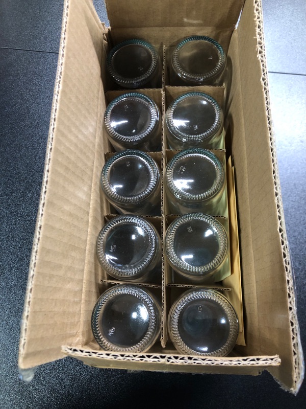 Photo 3 of 10 Pack, 4 oz Small Clear Glass Bottles with Lids & 3 Stainless Steel Funnels - 120ml Boston Round Sample Bottles for Potion, Juice, Ginger Shots, Oils, Whiskey, Liquids - NO Leakage