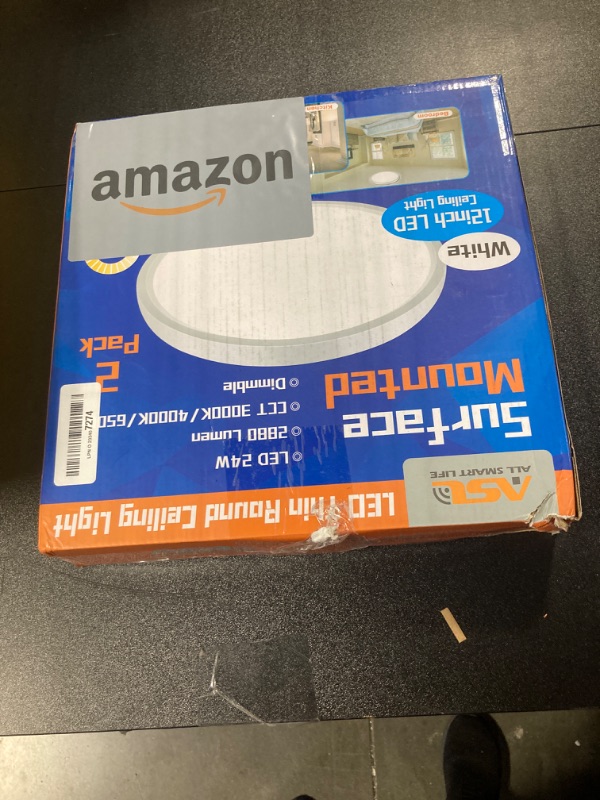 Photo 2 of Allsmartlife Flush Mount Led Ceiling Light 2 Pack, 24W 2880lm,3000K/4000K/6500K, 12 inch Ceiling Light for Bedroom, Bathroom, Laundry Room, Kitchen