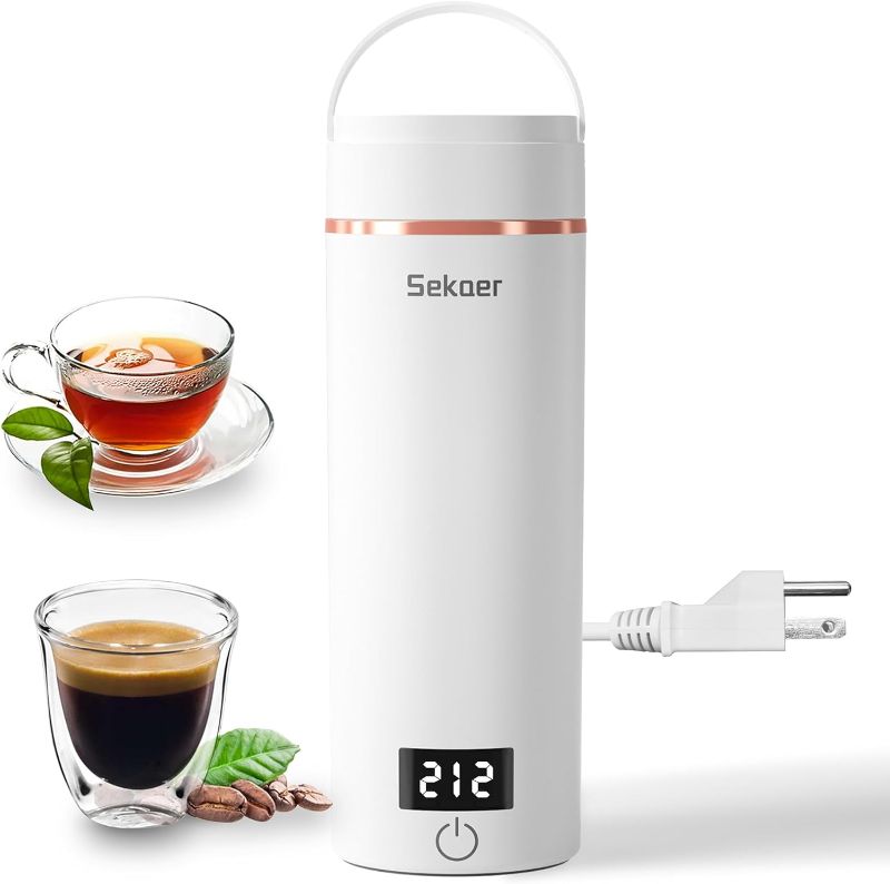 Photo 1 of 
Sekaer Travel Portable Electric Kettle, Small Tea Kettle Coffee Mini Hot Water Boiler, 400mL & 304 Stainless Steel, with 4 Variable Presets and Auto...